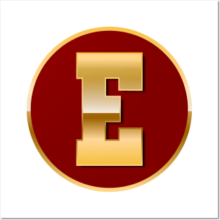 Gold letter E Posters and Art